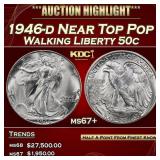 1946-d Walking Liberty Half Dollar Near Top Pop 50