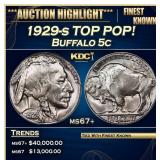 1929-s Buffalo Nickel TOP POP! 5c ms67+ SEGS