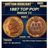 1887 Indian Cent TOP POP! 1c ms66+ rb SEGS