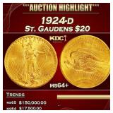 1924-d Gold St. Gaudens Double Eagle $20 ms64+ SEG