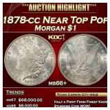 1878-cc Morgan Dollar Near Top Pop $1 ms66+ SEGS