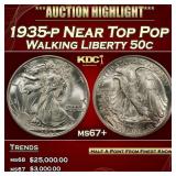 1935-p Walking Liberty Half Dollar Near Top Pop 50