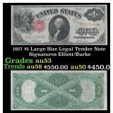 1917 $1 Large Size Legal Tender Note Grades Select