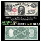 1917 $1 Large Size Legal Tender Note Grades Choice