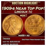 1909-s Lincoln Cent Near Top Pop! 1c ms66+ rd SEGS
