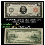 1914 $20 Large Size Blue Seal Federal Resrve Note
