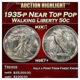 1935-p Walking Liberty Half Dollar Near Top Pop 50