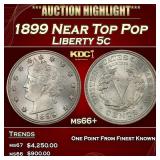 1899 Liberty Nickel Near Top Pop 5c ms66+ SEGS