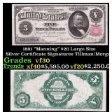 1891 $20 Large Silze Silver Certificate "Manning"