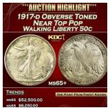 1917-d Obverse Walking Liberty Half Dollar Toned N