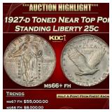 1927-d Standing Liberty Quarter Toned Near Top Pop