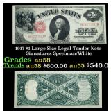 1917 $1 Large Size Legal Tender Note Grades Choice