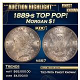 1889-s Morgan Dollar TOP POP! $1 Grades ms67
