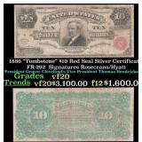 1886 $10 Red Seal Silver Certificate "Tombstone" F