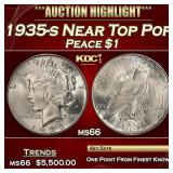 1935-s Peace Dollar Near Top Pop $1 ms66 SEGS
