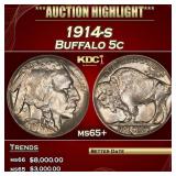 1914-s Buffalo Nickel 5c ms65+ SEGS