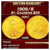1909/8 Gold St. Gaudens Double Eagle $20 ms65 SEGS