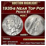 1935-s Peace Dollar Near Top Pop $1 ms66+ SEGS