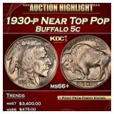 1930-p Buffalo Nickel Near Top Pop 5c ms66+ SEGS