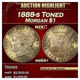 1888-s Morgan Dollar Toned $1 ms64+ SEGS