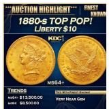 1880-s Gold Liberty Eagle TOP POP! $10 ms64+ SEGS