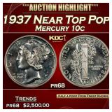 1937 Proof Mercury Dime Near Top Pop! 10c pr68 SEG