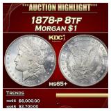 1878-p 8tf Morgan Dollar $1 ms65+ SEGS