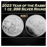 2023 Year of the Rabbit 1 oz .999 Silver Round Rou