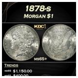 1878-s Morgan Dollar $1 Grades ms65+