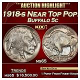 1918-s Buffalo Nickel Near Top Pop! 5c ms65 SEGS