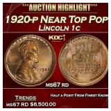 1920-p Lincoln Cent Near Top Pop! 1c ms67 rd SEGS
