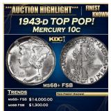 1943-d Mercury Dime TOP POP! 10c ms68+ FSB SEGS