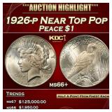 1926-p Peace Dollar Near Top Pop $1 ms66+ SEGS