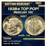 1938-s Mercury Dime TOP POP! 10c ms68+ fsb SEGS