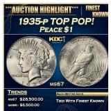 1935-p Peace Dollar TOP POP! $1 ms67 SEGS