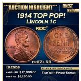 1914 Proof Lincoln Cent TOP POP! 1c pr67+ RB SEGS