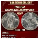 1925-p Standing Liberty Quarter 25c ms66+ FH SEGS