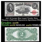 1917 $2 Large Size Legal Tender Note Thomas Jeffer