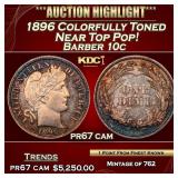 1896 Proof Barber Dime Colorfully Toned Near Top P