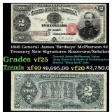 1890 $2 Treasury Note General James 
