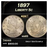 1897 Liberty Nickel 5c Grades ms65