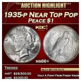 1935-p Peace Dollar Near Top Pop $1 ms66+ SEGS