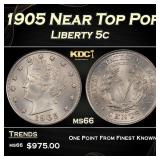 1905 Liberty Nickel Near Top Pop 5c ms66 SEGS