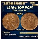 1919-s Lincoln Cent TOP POP! 1c ms66 bn SEGS