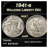 1941-s Walking Liberty Half Dollar 50c Grades ms65
