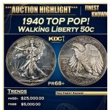 1940 Proof Walking Liberty Half Dollar TOP POP! 50