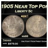 1905 Liberty Nickel Near Top Pop 5c ms66 SEGS