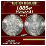 1885-p Morgan Dollar $1 ms67 SEGS