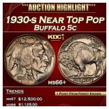 1930-s Buffalo Nickel Near Top Pop 5c ms66+ SEGS