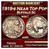 1919-s Buffalo Nickel Near Top Pop! 5c ms65 SEGS
